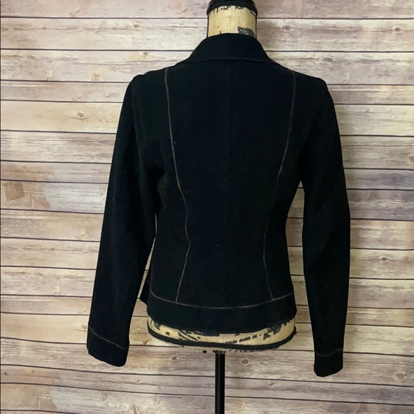 Transit Black Leather Accents Black Jacket 2 - Picture 4 of 6